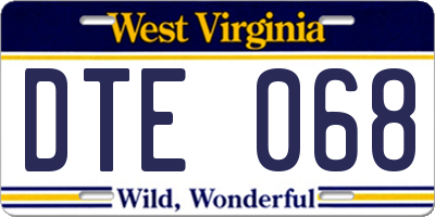 WV license plate DTE068