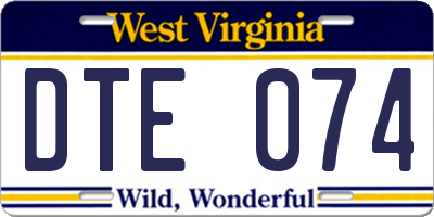 WV license plate DTE074