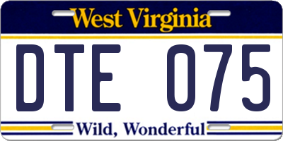WV license plate DTE075