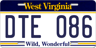 WV license plate DTE086