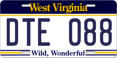 WV license plate DTE088
