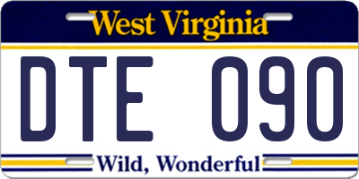 WV license plate DTE090
