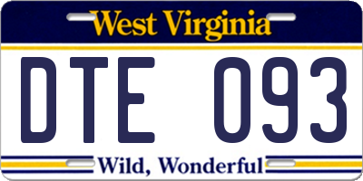 WV license plate DTE093