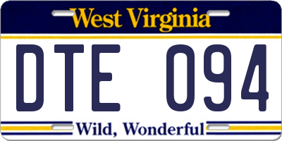 WV license plate DTE094