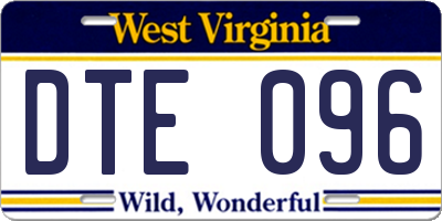 WV license plate DTE096