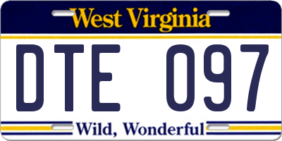 WV license plate DTE097