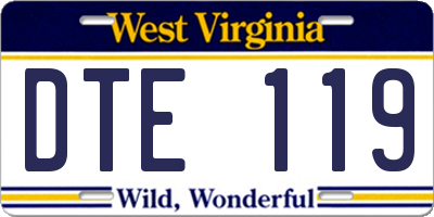 WV license plate DTE119