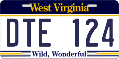 WV license plate DTE124