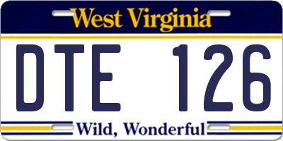 WV license plate DTE126