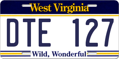 WV license plate DTE127