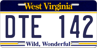 WV license plate DTE142