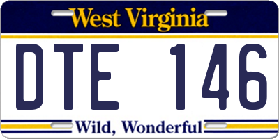 WV license plate DTE146