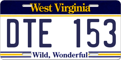 WV license plate DTE153