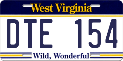 WV license plate DTE154