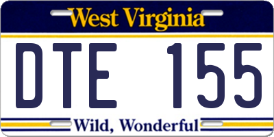 WV license plate DTE155