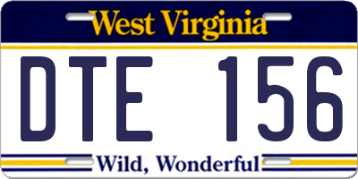 WV license plate DTE156