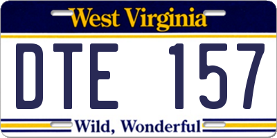 WV license plate DTE157