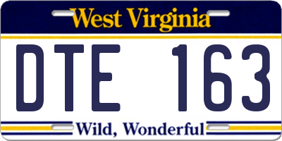 WV license plate DTE163