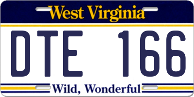 WV license plate DTE166