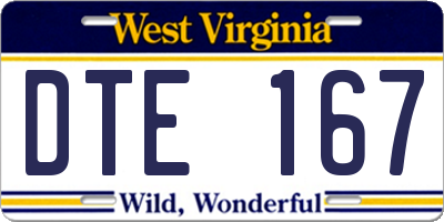 WV license plate DTE167