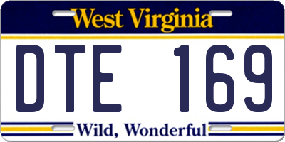 WV license plate DTE169