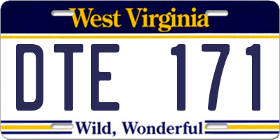 WV license plate DTE171