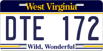 WV license plate DTE172