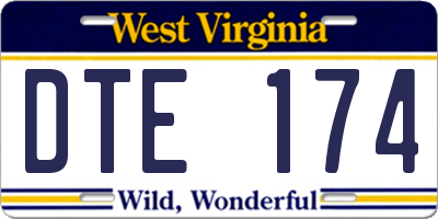 WV license plate DTE174