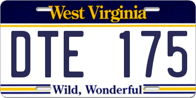 WV license plate DTE175