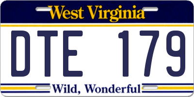 WV license plate DTE179