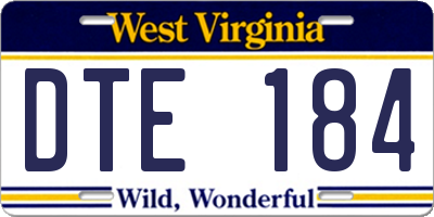 WV license plate DTE184