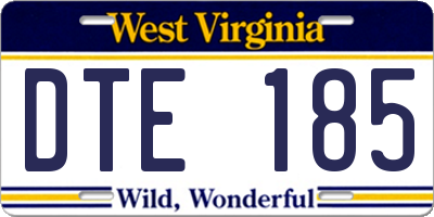 WV license plate DTE185