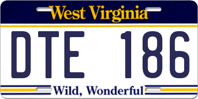 WV license plate DTE186