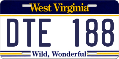 WV license plate DTE188