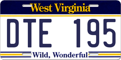 WV license plate DTE195