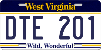 WV license plate DTE201
