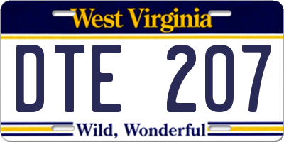 WV license plate DTE207