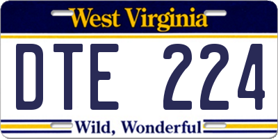 WV license plate DTE224