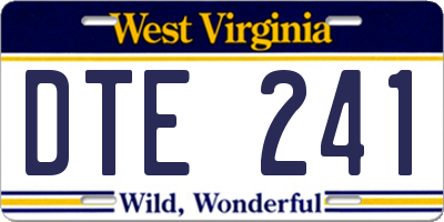 WV license plate DTE241