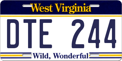 WV license plate DTE244