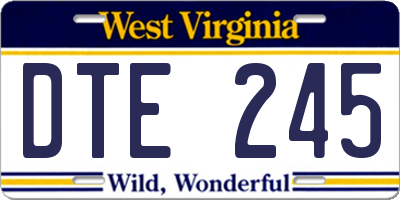 WV license plate DTE245