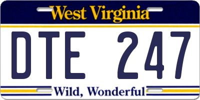 WV license plate DTE247