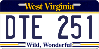 WV license plate DTE251