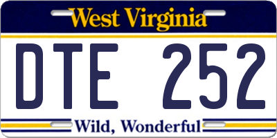 WV license plate DTE252