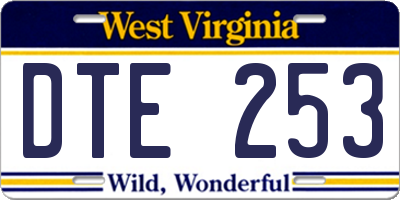 WV license plate DTE253