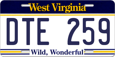 WV license plate DTE259