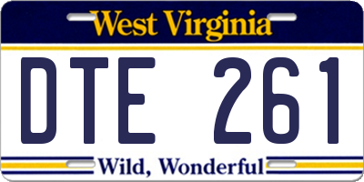 WV license plate DTE261