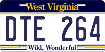 WV license plate DTE264