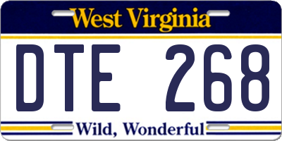 WV license plate DTE268