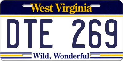 WV license plate DTE269